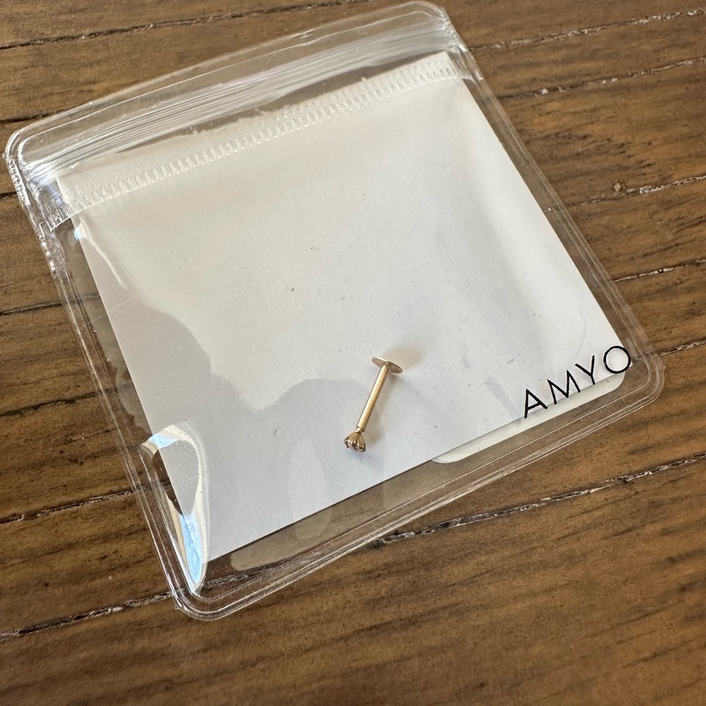 14K Gold Pavé Flat Back Earring